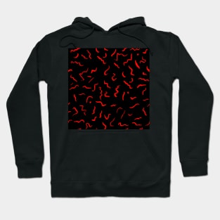 Artistic Squiggle Colorful Print Pattern Red Hoodie